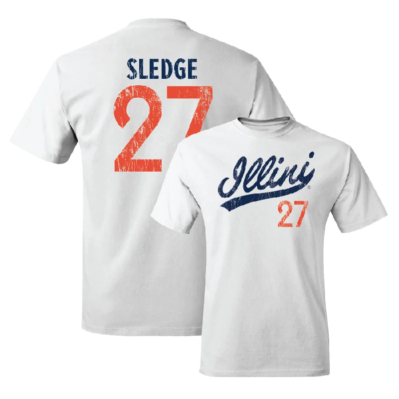 Football Jersey Practice Wear-White Script Comfort Colors Tee  - Enyce Sledge