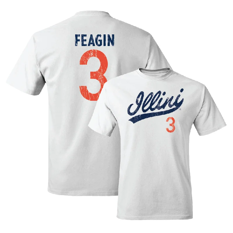 Football Jersey Running Friendly-White Script Comfort Colors Tee  - Kaden Feagin