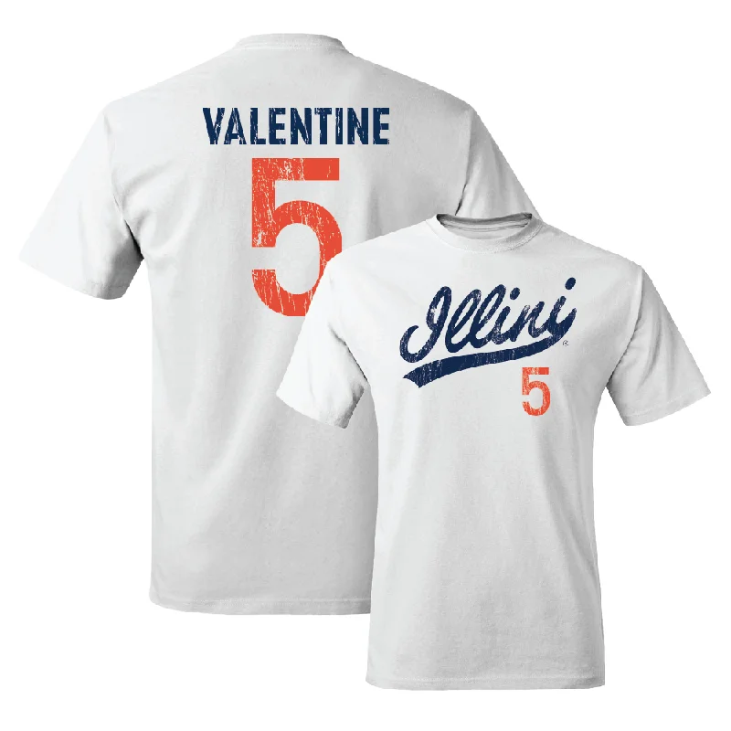 Football Jersey Retro Style-White Script Comfort Colors Tee  - Ca'Lil Valentine