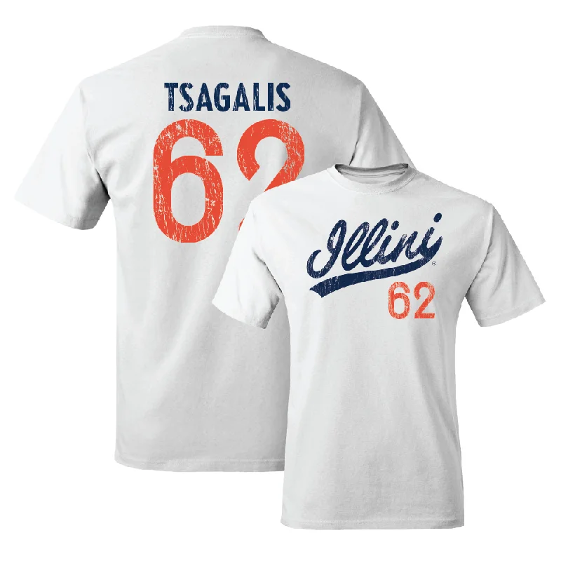 Football Jersey Oversized-White Script Comfort Colors Tee    - Sam Tsagalis