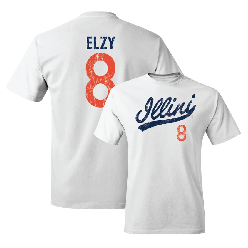 Football Jersey Fashionable-White Script Comfort Colors Tee   - Malik Elzy