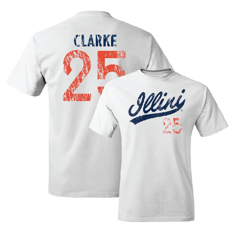 Football Jersey High Quality-White Script Comfort Colors Tee   - Jaheim Clarke