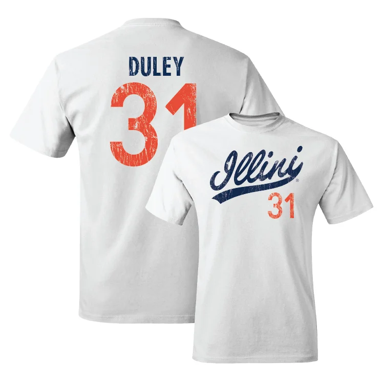 Football Jersey Special Edition-White Script Comfort Colors Tee - Declan Duley #31