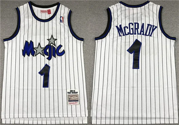 Basketball Jersey Casual Wear-Men's Orlando Magic #1 Tracy McGrady 2003-04 White Stitched Basketball Jersey