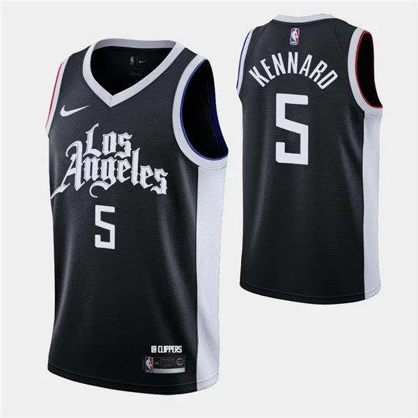 Basketball Jersey Youth Size-Men's Los Angeles Clippers #5 Luke Kennard Black 2020-21 City Edition Stitched Basketball Jersey