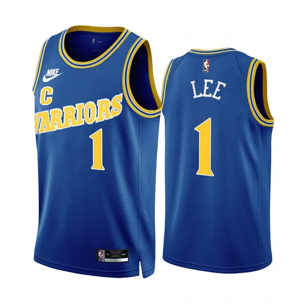 Basketball Jersey Wholesale Price-Men's Golden State Warriors #1 Damion Lee 2022/23 Royal Classic Edition Stitched Basketball Basketball Jersey