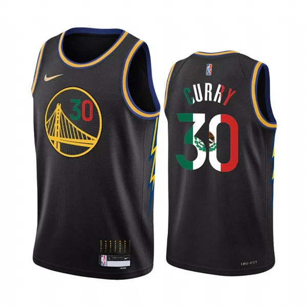 Basketball Jersey Retro Style-Men's Golden State Warriors #30 Stephen Curry 2022 Black Special Mexico Edition Swingman Stitched Basketball Jersey