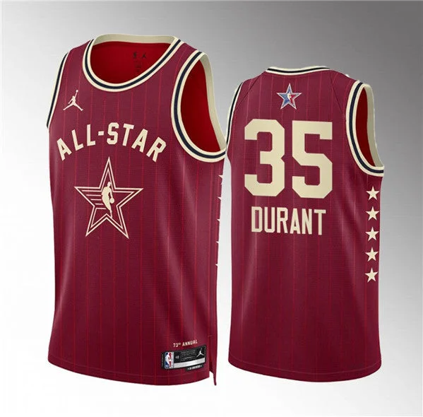 Basketball Jersey Best For Dunking-Men's 2024 All-Star #35 Kevin Durant Crimson Stitched Basketball Basketball Jersey