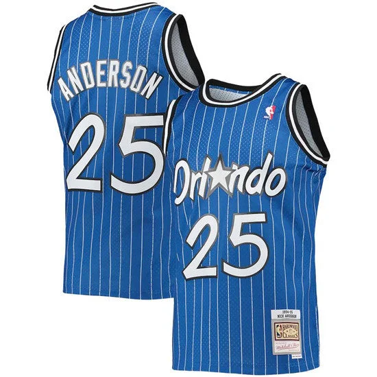 Basketball Jersey Stretchable-Men's Orlando Magic #25 Nick Anderson Blue 1994-95 Stitched Basketball Jersey