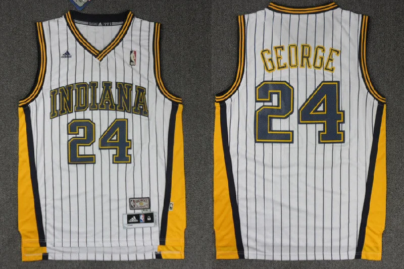 Basketball Jersey Made For Winners-Pacers 24 George White stripe M&N Basketball Jerseys