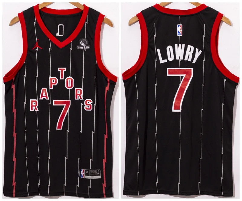 Basketball Jersey Screen Printed-Men's Toronto Raptors #7 Kyle Lowry Black City Edition New Uniform 2020-21 Stitched Basketball Jersey