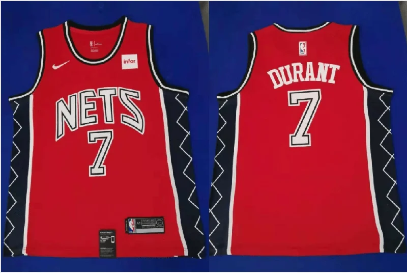 Basketball Jersey Fashionable-Men's Brooklyn Nets #7 Kevin Durant Red Stitched Basketball Jersey