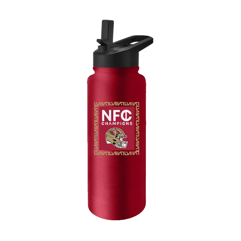 Team Mug For Rugby Fans-San Francisco 49ers 34oz NFC Conference Champs Quencher Bottle