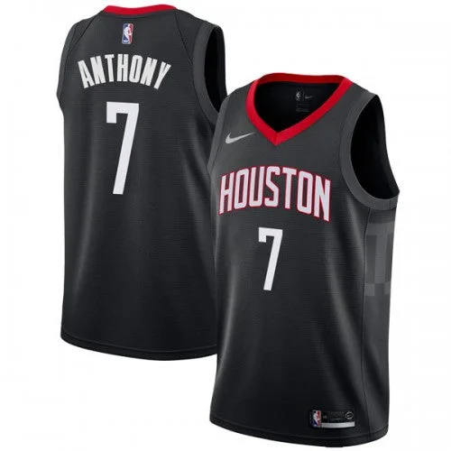 Basketball Jersey Loose Fit-Men's Houston Rockets #7 Carmelo Anthony Black Swingman Statement Stitched Basketball Jersey