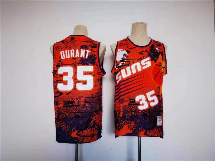 Basketball Jersey For Pickup Games-Men's Phoenix Suns #35 Kevin Durant Red Throwback Swingman Stitched Basketball Jersey