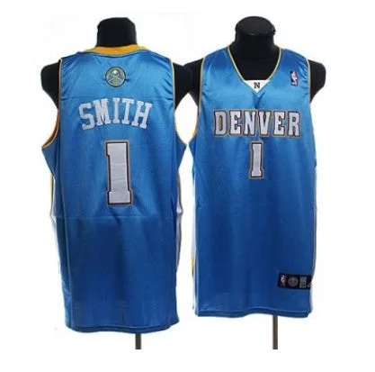 Basketball Jersey For Kids-Nuggets 1 Jr.Smith Light Blue Basketball Jerseys