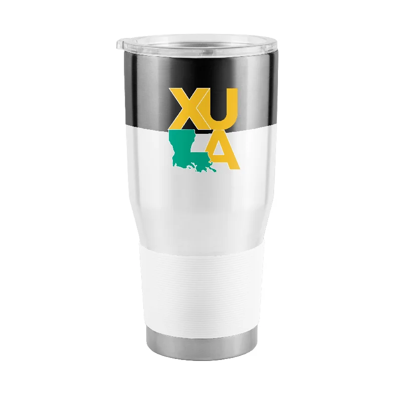 Team Mug Best Quality-Xavier of Louisiana 30oz Colorblock Stainless Steel Tumbler