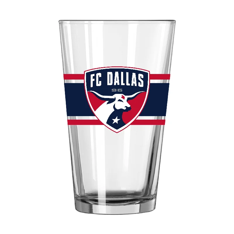 Team Mug For Writers-FC Dallas 16oz Stripe Pint Glass