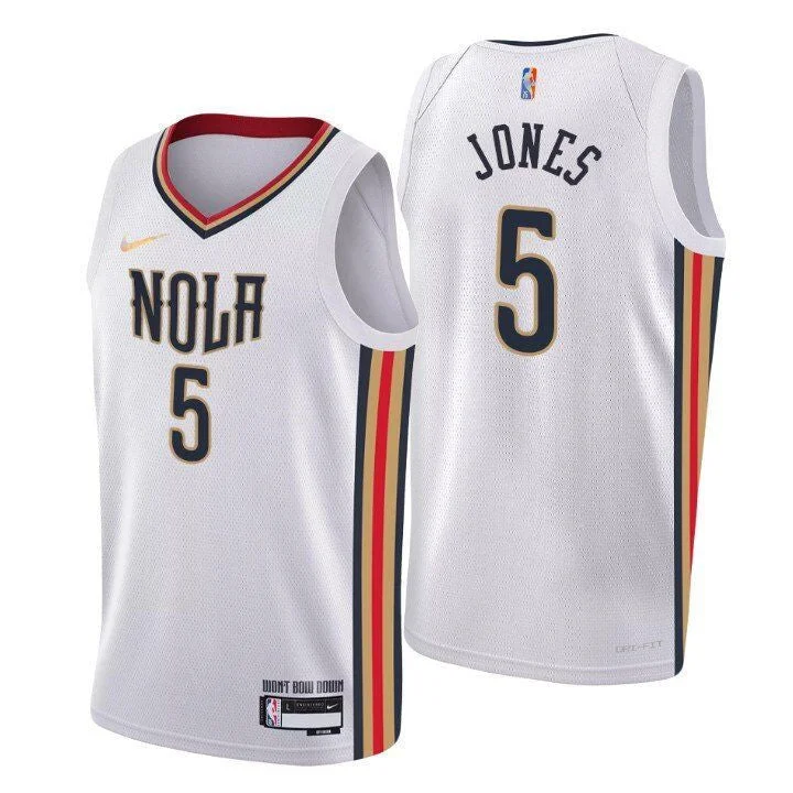 Basketball Jersey High School Team-Men's New Orleans Pelicans Herbert Jones White 75th Anniversary City Swingman Stitched Basketball Jersey