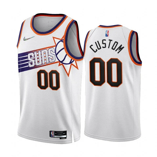 Basketball Jersey For Indoor Games-Men's Phoenix Suns Active Player Custom 2022/23 White 75th Anniversary Icon Edition Stitched Basketball Jersey