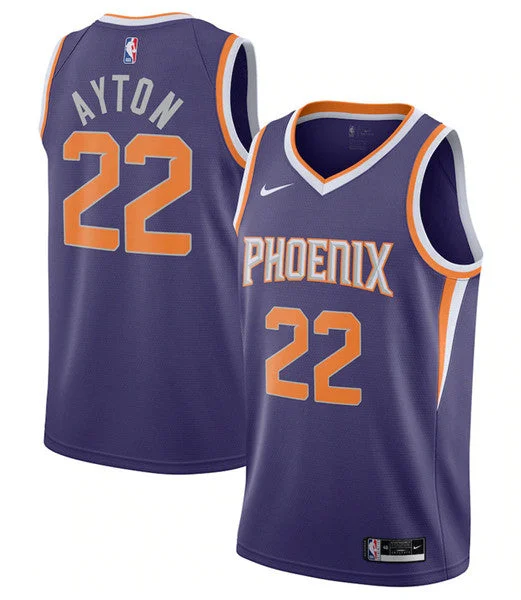 Basketball Jersey Polyester-Men's Phoenix Suns #22 Deandre Ayton Purple Stitched Basketball Jersey