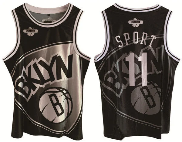 Basketball Jersey For Valentine's Day-Men's Brooklyn Nets #11 Kyrie Irving Black Print Basketball Basketball Jersey