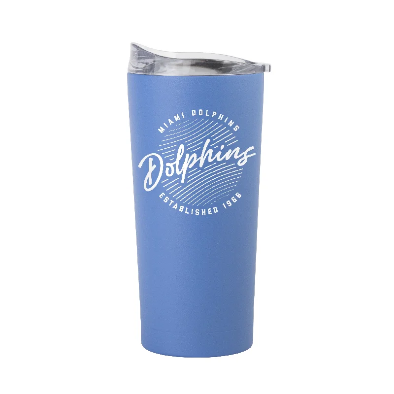 Team Mug With 3D Lettering-Miami Dolphins 20oz Retro Script Arctic Powder Coat Tumbler