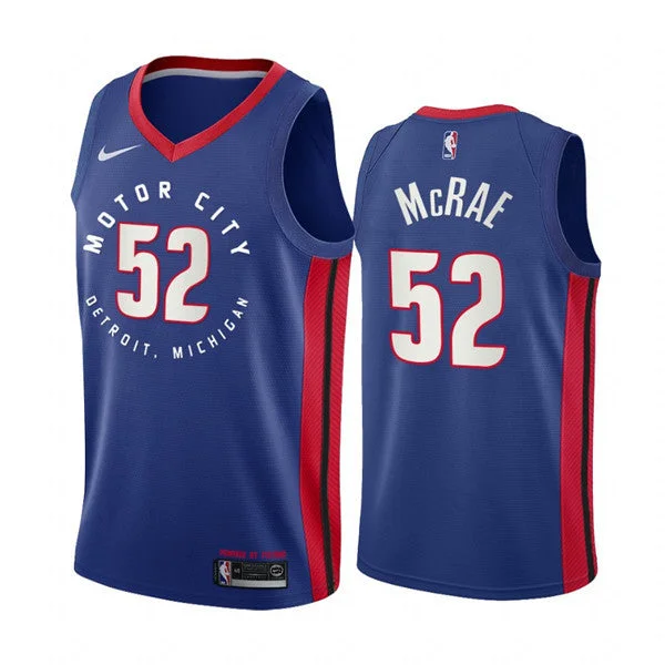 Basketball Jersey Digital Printed-Men's Detroit Pistons #52 Jordan McRae Navy Motor City Edition 2020-21 Stitched Basketball Jersey