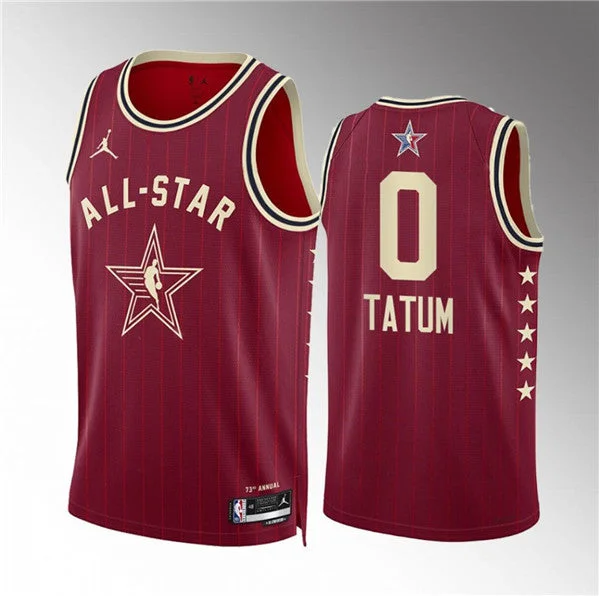 Basketball Jersey Wholesale Price-Men's 2024 All-Star #0 Jayson Tatum Crimson Stitched Basketball Basketball Jersey