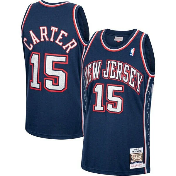 Basketball Jersey Limited Edition-Men's Brooklyn Nets #15 Vince Carter Navy Throwback Stitched Basketball Jersey