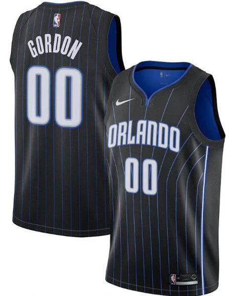 Basketball Jersey With Shorts-Men's Orlando Magic Black #00 Aaron Gordon con Edition Stitched Swingman Basketball Jersey