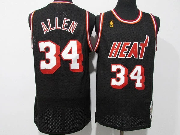 Basketball Jersey Fashionable-Men's Miami Heat #34 Ray Allen Black Throwback Stitched Basketball Basketball Jersey