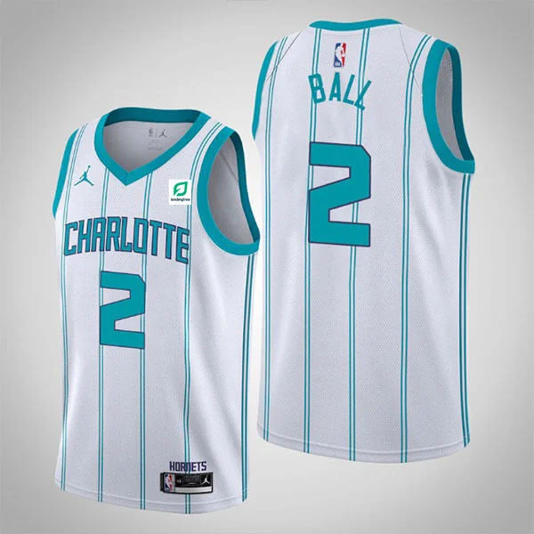 Basketball Jersey Easy To Wash-Men's Charlotte Hornets #2 LaMelo Ball White Stitched Basketball Jersey