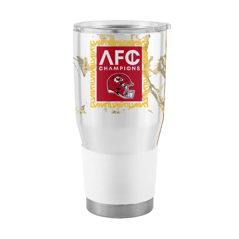 Team Mug With Lid-Kansas City Chiefs 30oz AFC Conference Champs Stainless Tumbler