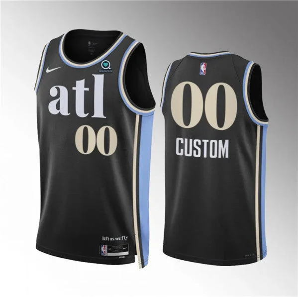 Basketball Jersey Collector's Item-Men's Atlanta Hawks Active Player Custom 2023/24 Black City Edition Stitched Basketball Basketball Jersey