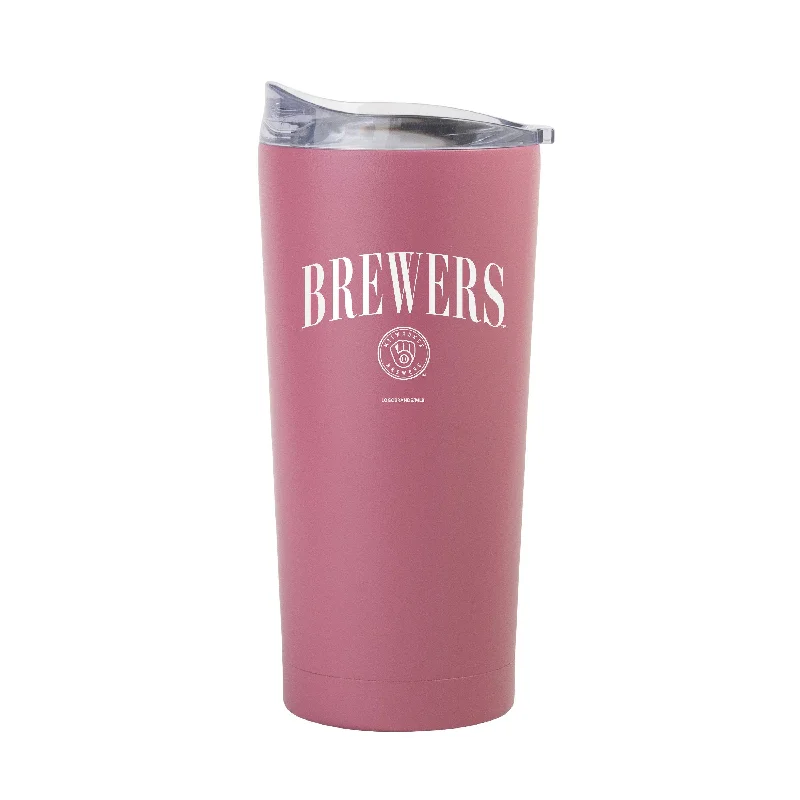 Team Mug With Carabiner-Milwaukee Brewers 20oz Cinch Berry Powder Coat Tumbler