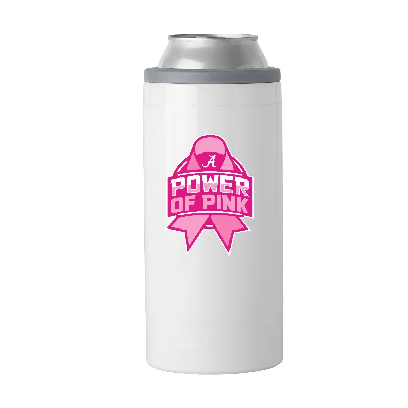 Team Mug For Charity Events-Alabama Power of Pink 12oz Slim Can Coolie