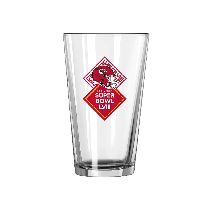 Team Mug Vintage Look-Kansas City Chiefs Super Bowl 58 Bound 16oz Pint Glass