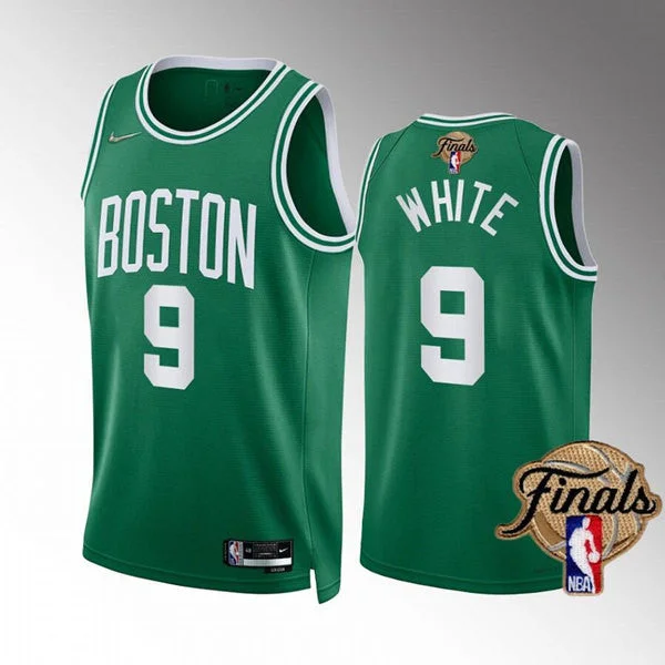 Basketball Jersey Cotton Blend-Men's Boston Celtics #9 Derrick White Green 2022 Finals Stitched Basketball Jersey