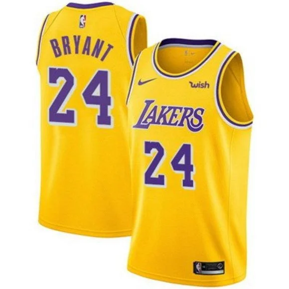 Basketball Jersey Collector's Item-Men's Los Angeles Lakers #24 Kobe Bryant Yellow Stitched Basketball Jersey