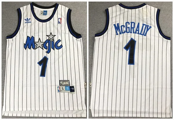 Basketball Jersey Gym-Ready-Men's Orlando Magic #1 Tracy McGrady White Throwback Stitched Basketball Jersey