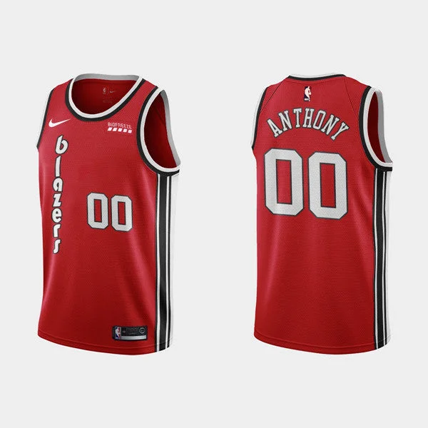 Basketball Jersey High Quality-Men's Portland Trail Blazers #00 Carmelo Anthony Red 2019 Classic Edition Stitched Basketball Jersey