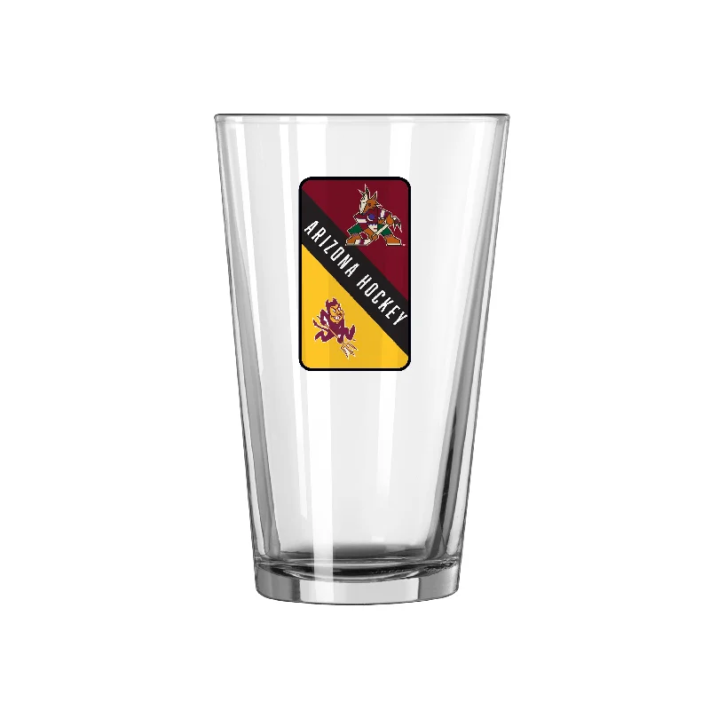 Team Mug For Nonprofits-Arizona State/NHL Co Brand 16oz Pint Glass