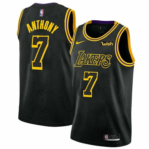 Basketball Jersey Smooth Finish-Men's Los Angeles Lakers #7 Carmelo Anthony Black Stitched Basketball Basketball Jersey