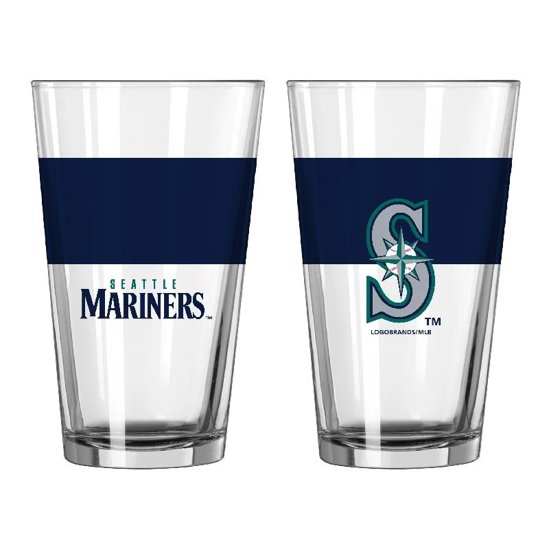 Team Mug For Personal Use-Seattle Mariners 16oz Colorblock Pint Glass