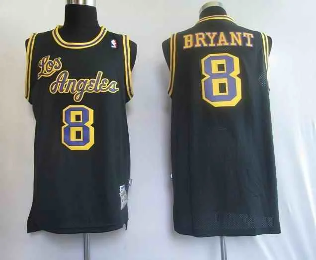 Basketball Jersey Durable-Lakers 8 Bryant Black Throwback Basketball Jerseys