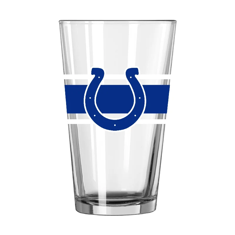 Team Mug With Cozy Handle-Indianapolis Colts 16oz Stripe Pint Glass