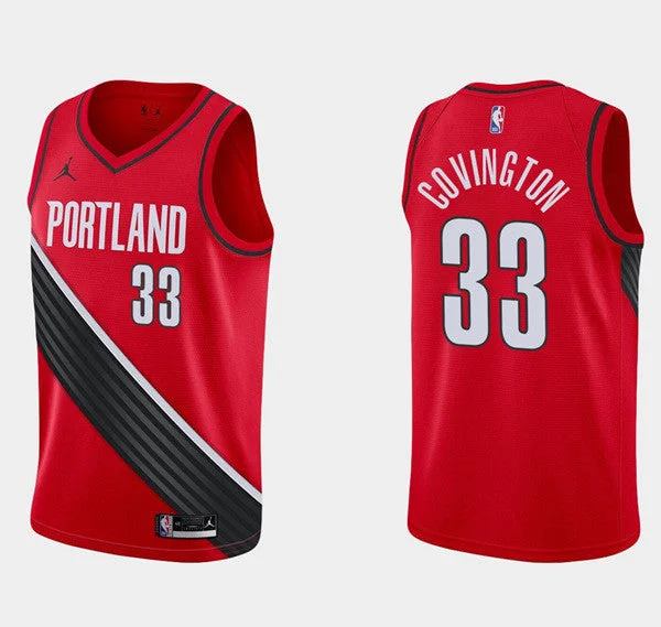 Basketball Jersey Moisture-Wicking-Men's Portland Trail Blazers #33 Robert Covington Red Statement Edition Stitched Basketball Basketball Jersey