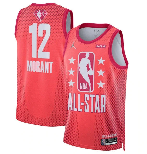 Basketball Jersey Soft Touch Material-Men's 2022 All-Star #12 Ja Morant Maroon Stitched Basketball Basketball Jersey