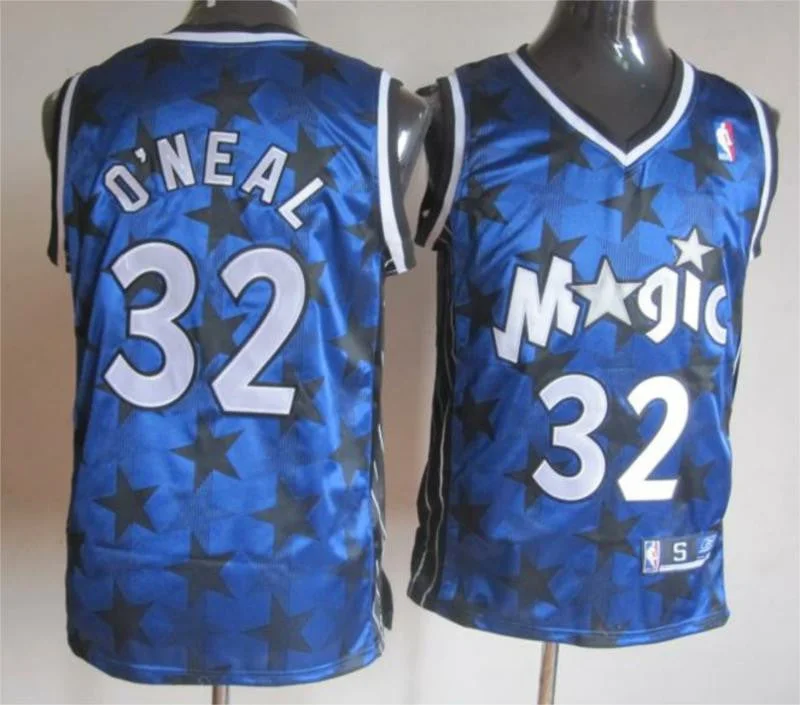 Basketball Jersey Durable Stitching-Magic 32 O Neal Blue black star Basketball Jerseys